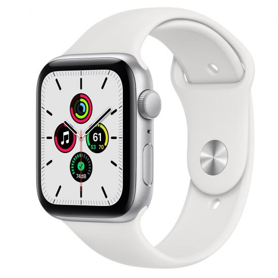Apple Watch SE 40mm Silver Aluminum Case with White Sport Band